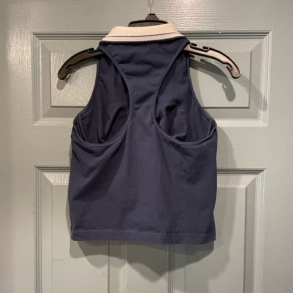 Rare circa 80s navy Speedo top w/white collar, 36C, never worn - Picture 3 of 4
